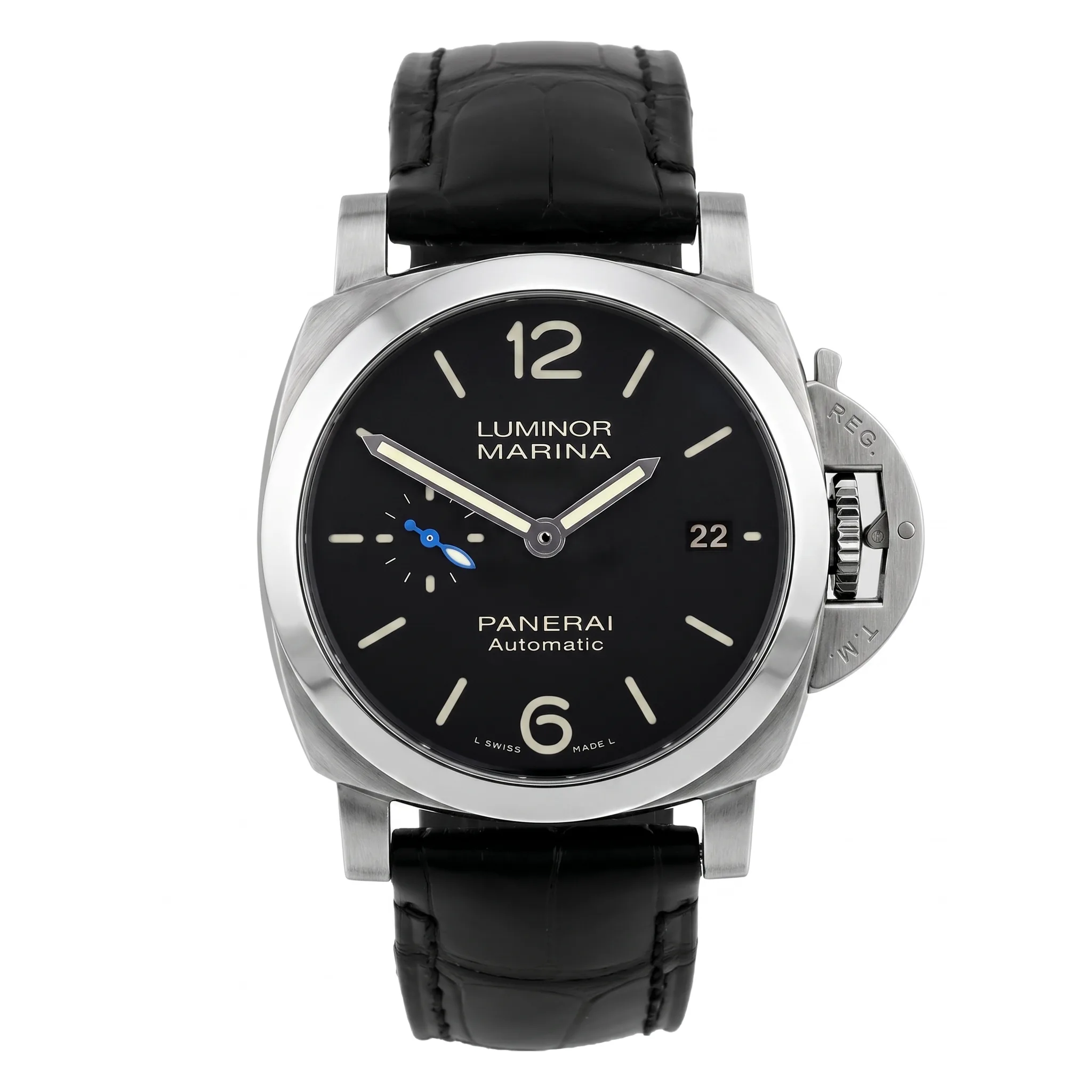 Panerai Luminor Quaranta PAM01372 blued second hand front