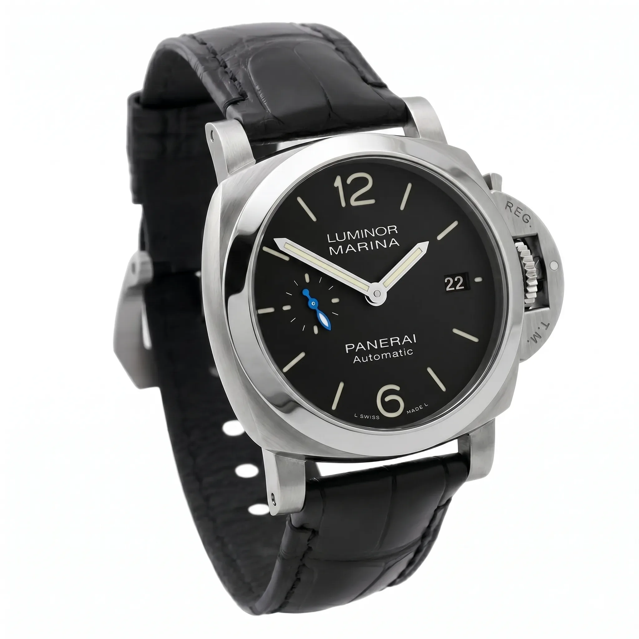 Panerai Luminor Quaranta PAM01372 gebläuter Sekundenzeiger Links
