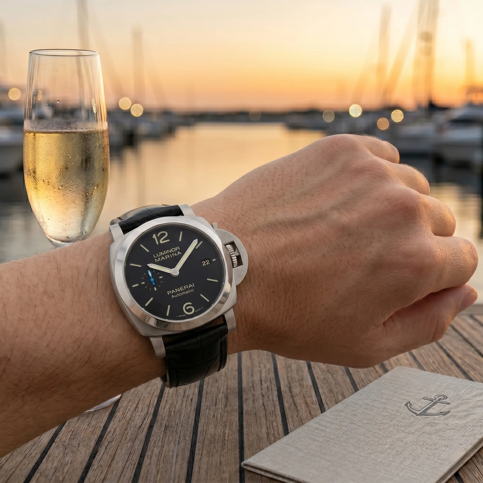 Panerai Luminor Quaranta PAM01372 gebläuter Sekundenzeiger Wristshot