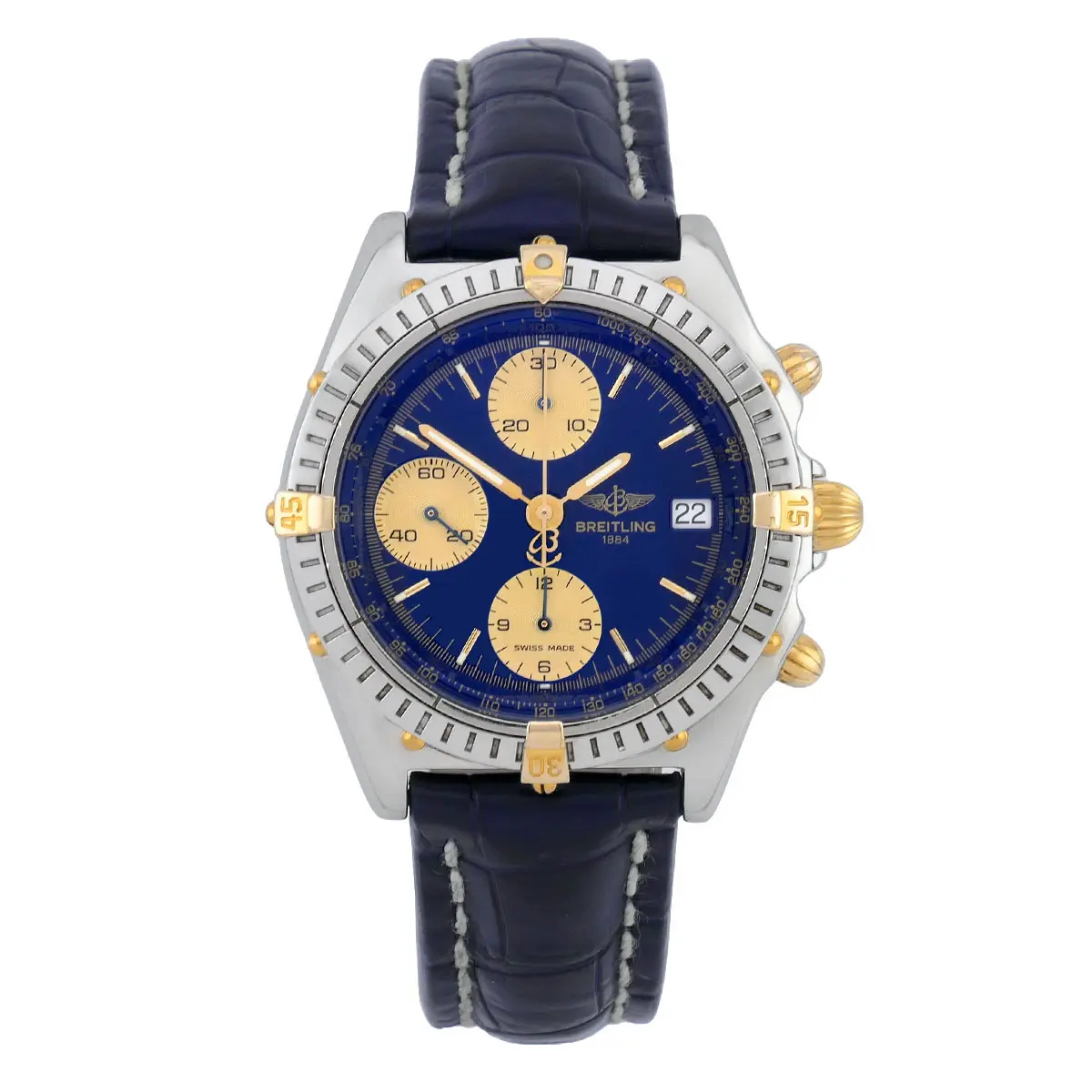 Breitling Chronomat steel gold blue dial B13050.1 very good front