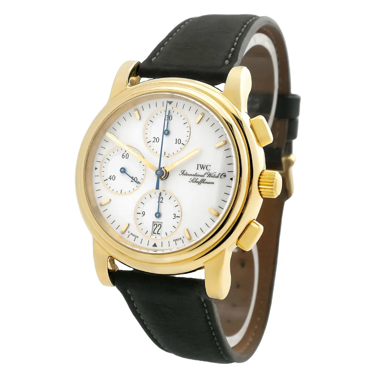 IWC Amalfi Chronograph Gelbgold 3703 Gebraucht Ansicht Rechts