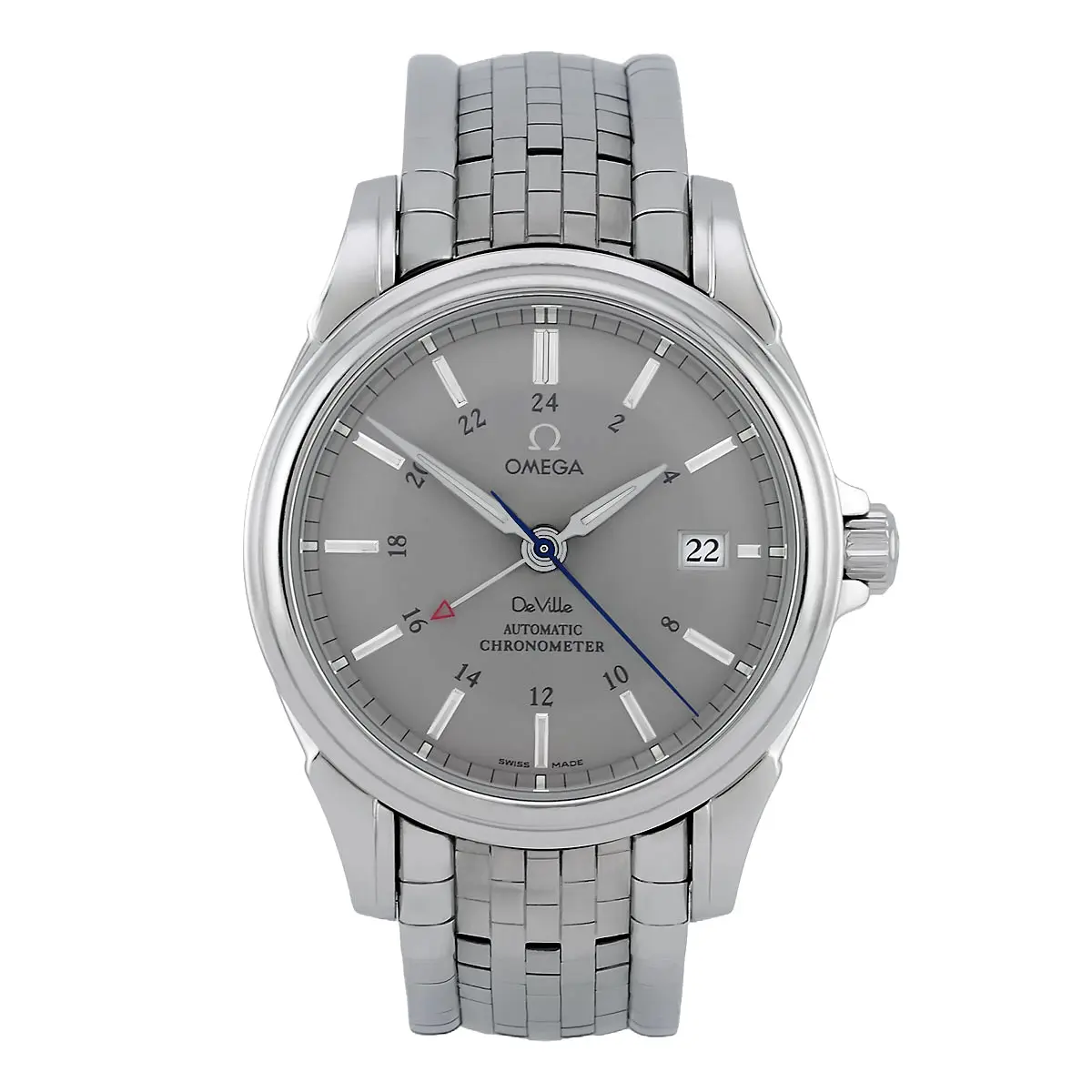 Omega De Ville GMT 4533.40.00 Grau Frontansicht