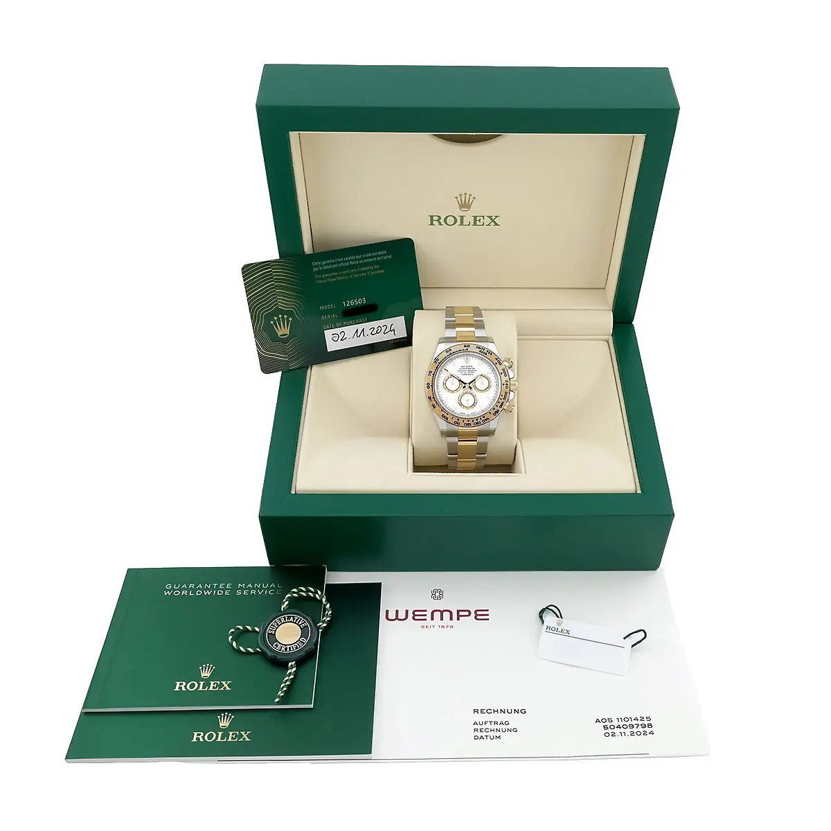 Rolex Oyster Perpetual Cosmograph Daytona Stahl/Gold 126503 Full Set Box und Papiere