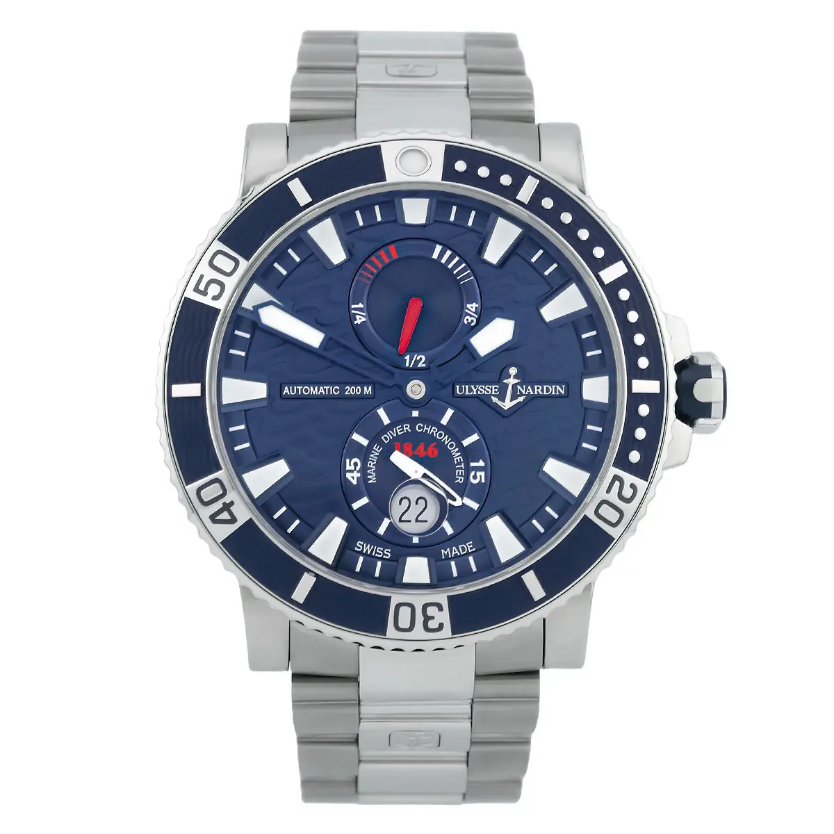Ulysse Nardin Maxi Marine Diver Titan/Stahl 263-90-7M-93 Getragen Front