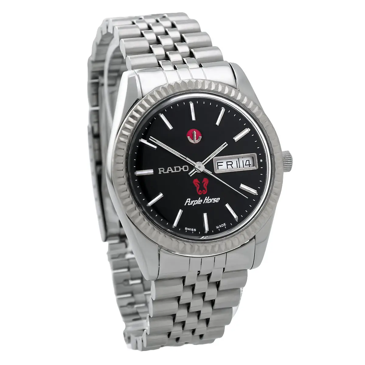Rado Purple Horse Stahl 636.3582.4 Vintage Gehäuse halbprofil links