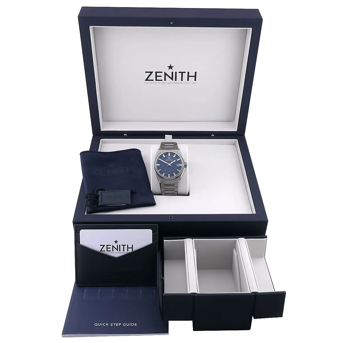 Zenith Defy Classic Titan Blau 95.9000.670/51.M9000 Full Set Box Papiere