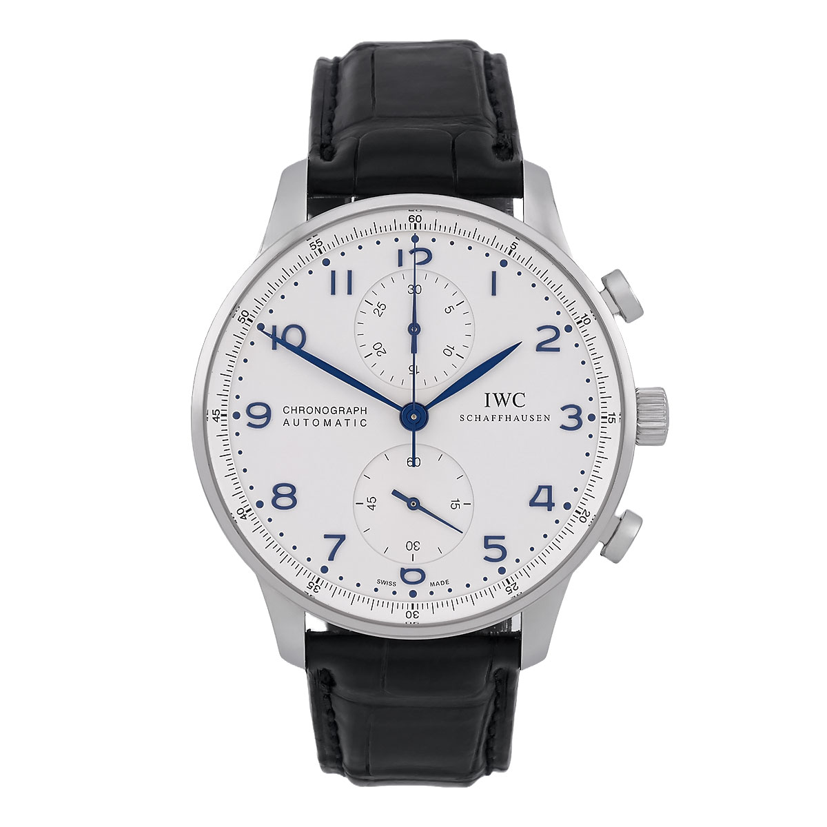 iwc-portugieser-chronograph-automatik-stahl-iw371417-weisses-zifferblatt-03-2229-1 IWC Portugieser Chronograph Automatik Edelstahl mit weißem Zifferblatt Referenz IW371417