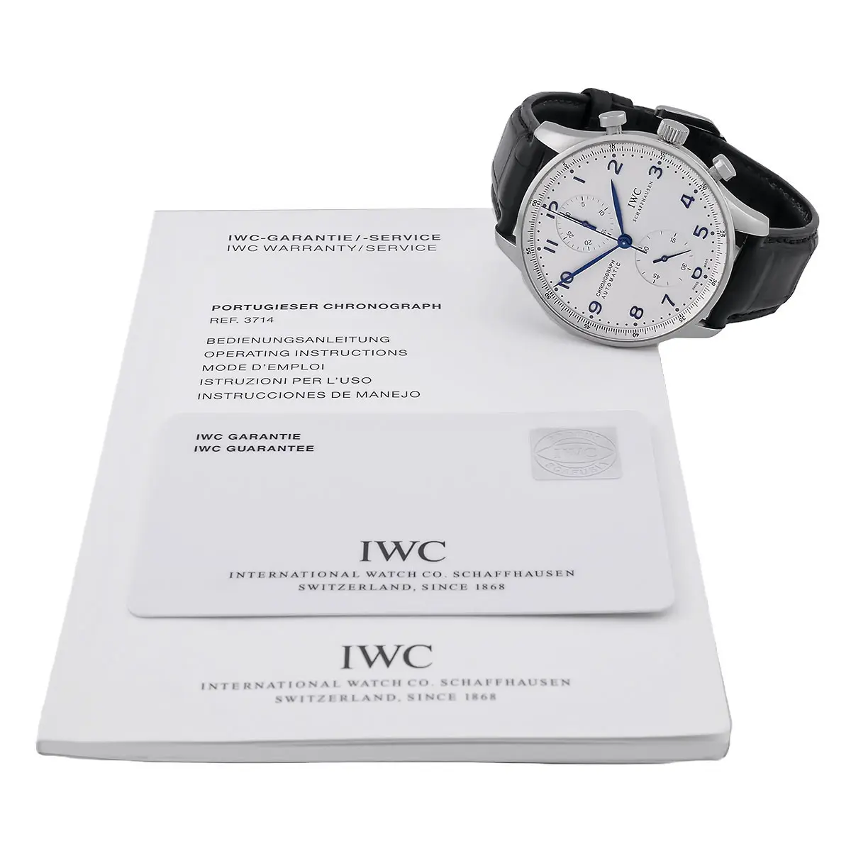 IWC Portugieser Chronograph stainless steel IW371417 Worn Scope of delivery
