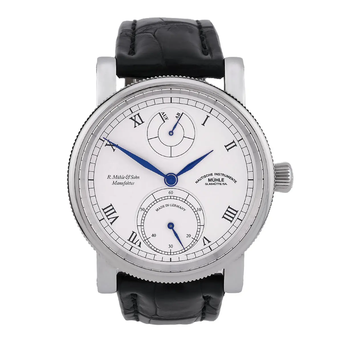 Mühle Glashütte Robert Mühle Auf/Ab Edelstahl M1-11-15-100-LB Getragen Front