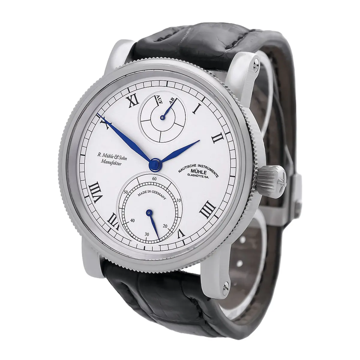 Mühle Glashütte Robert Mühle Auf/Ab Edelstahl M1-11-15-100-LB Getragen Rechts