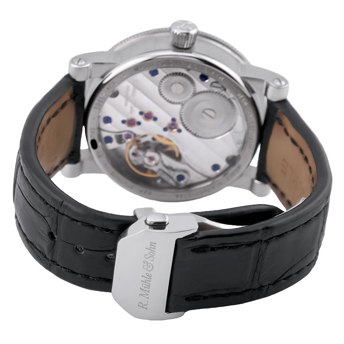 muehle-glashuette-robert-muehle-auf-ab-m1-11-15-100-lb-weisses-zifferblatt-03-2230-7 Mühle Glashütte Robert Mühle Auf/Ab Edelstahl mit weißem Zifferblatt, Referenz M1-11-15-100-LB, Full Set, Limitiert