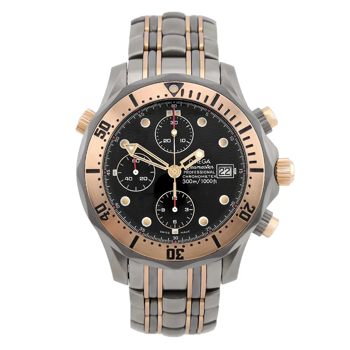 Omega Seamaster Diver 300m Titan Tantal Rotgold 22968000 Service 2025 Frontansicht