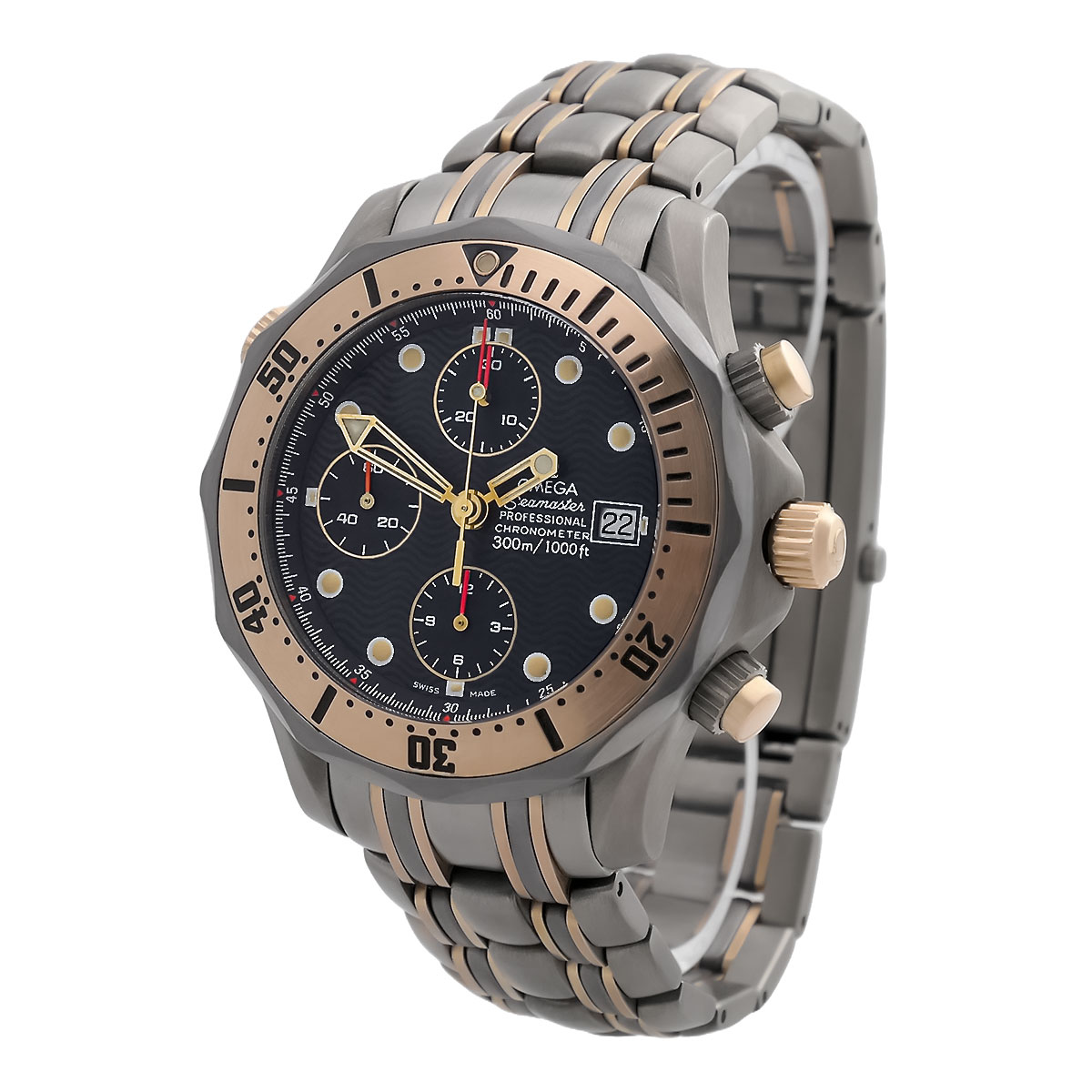 Omega Seamaster Diver 300m Chrononograph Titan Tantal Rosegold 22968000 Front Right Omega Seamaster Diver 300m Chrononograph Titan Tantal Rosegold 22968000 Front Right