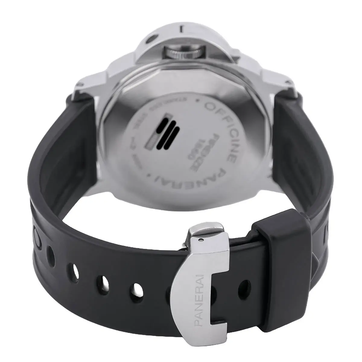 Panerai Luminor Marina stainless steel black PAM00104 Panerai buckle detail