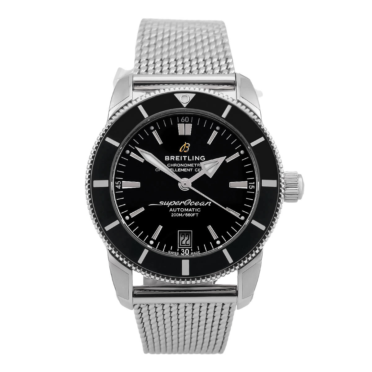 Breitling Superocean Heritage B20 Automatic 42 mit schwarzem Zifferblatt Referenz AB2010121B1A1