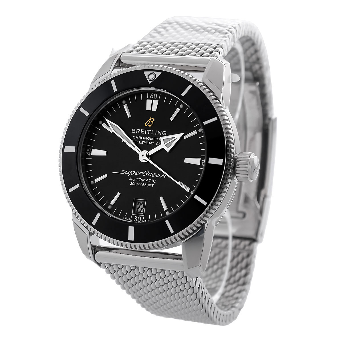 Breitling Superocean Heritage B20 Automatic 42 mit schwarzem Zifferblatt Referenz AB2010121B1A1