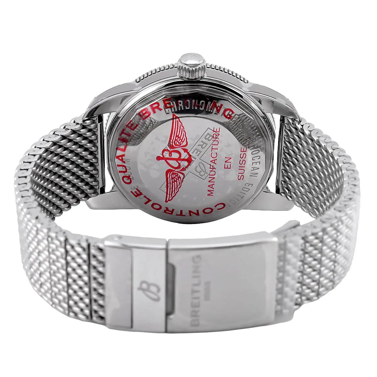 Breitling Superocean Heritage B20 42 Edelstahl Schwarz AB2010121B1A1 Verschraubter Gehäuseboden