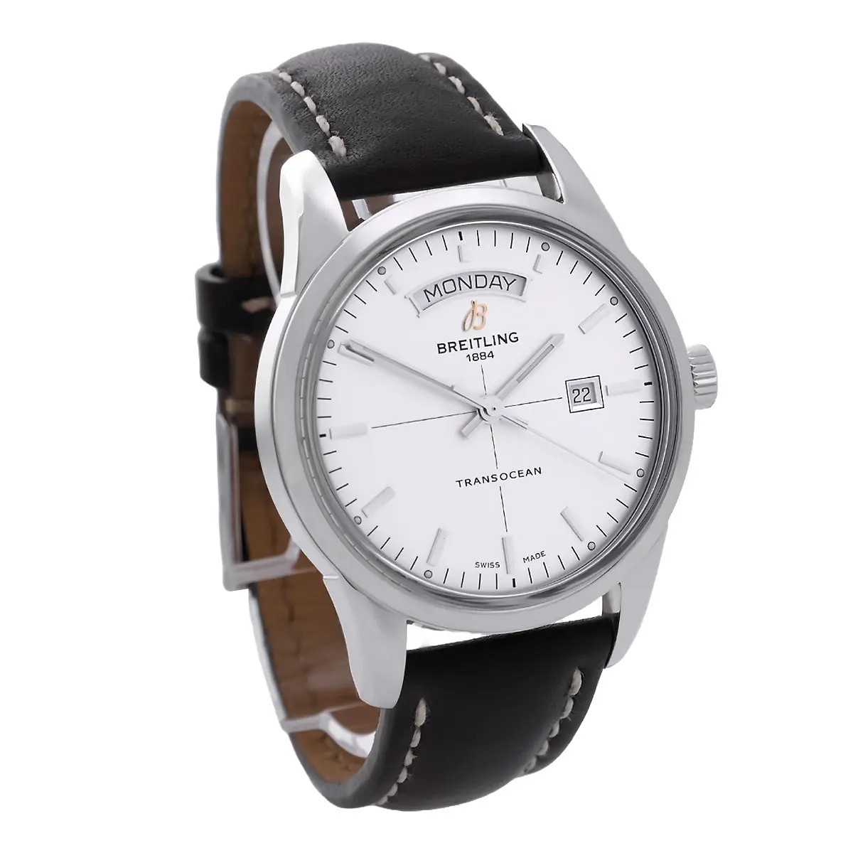 Breitling Transocean Day & Date Edelstahl A4531012/G751 Gehäuseprofil links