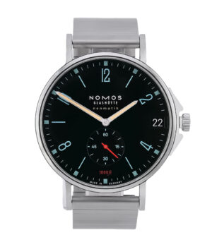 Nomos Glashütte Tangente Sport Neomatik 42 mit Marine-Schwarzem Zifferblatt und Stahlband Referenz 581
