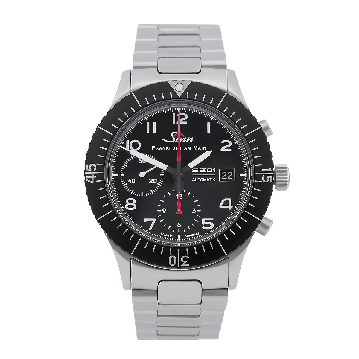 Sinn Modell 156.1 Der Historische Fliegerchronograph Mit Sinn-Chronographen-Uhrwerk SZ01 Referenz 156.030 M mit schwarzem Zifferblatt