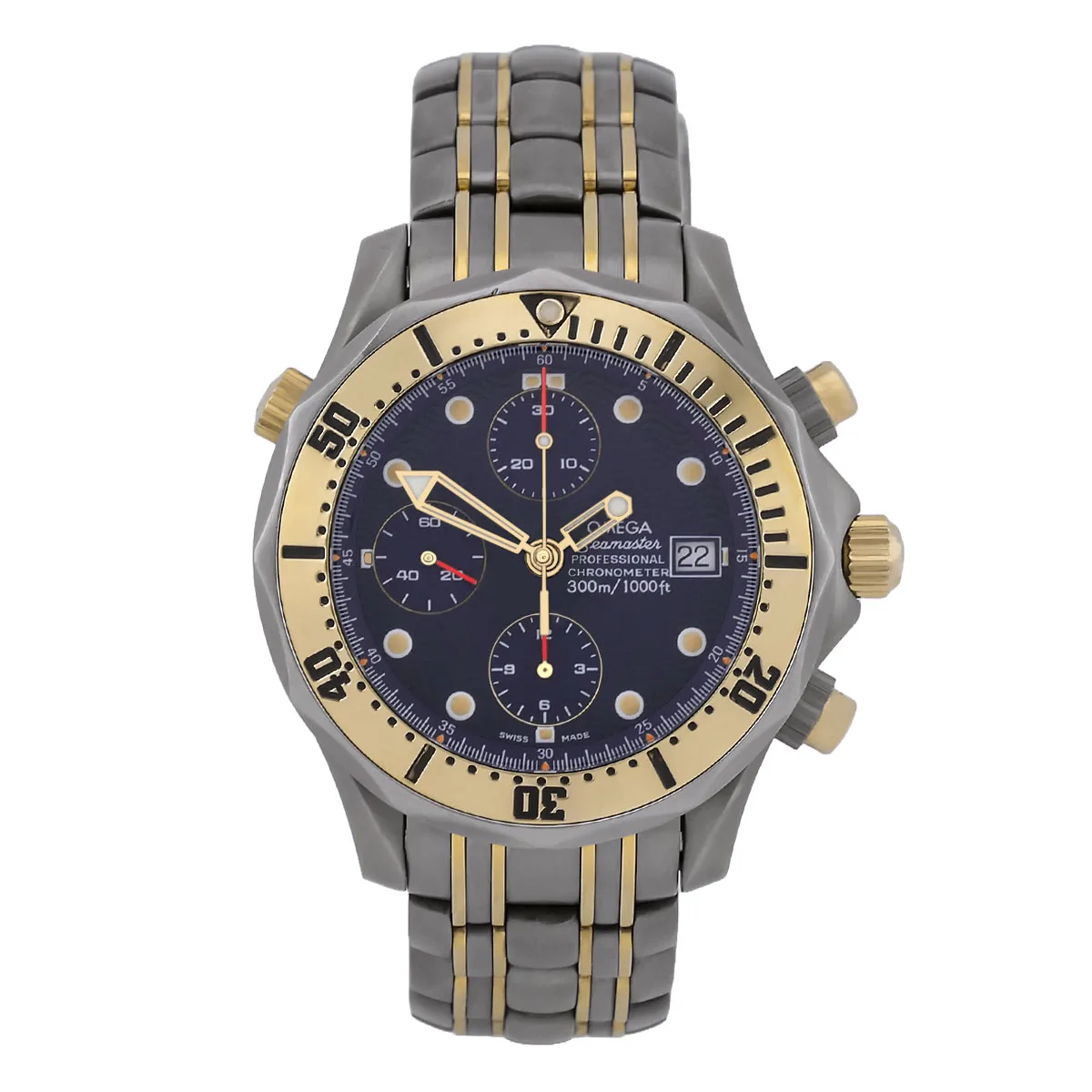 Omega Seamaster Diver 300m Chronograph Titan Gelbgold 22978000 Service 2023 Front