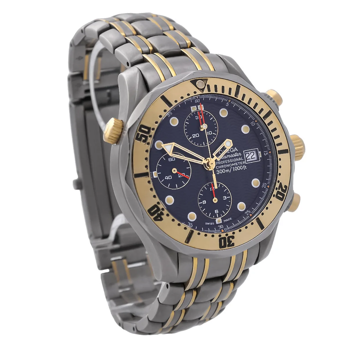 Omega Seamaster Diver 300m Chronograph Titan Gelbgold 22978000 Service 2023 Links