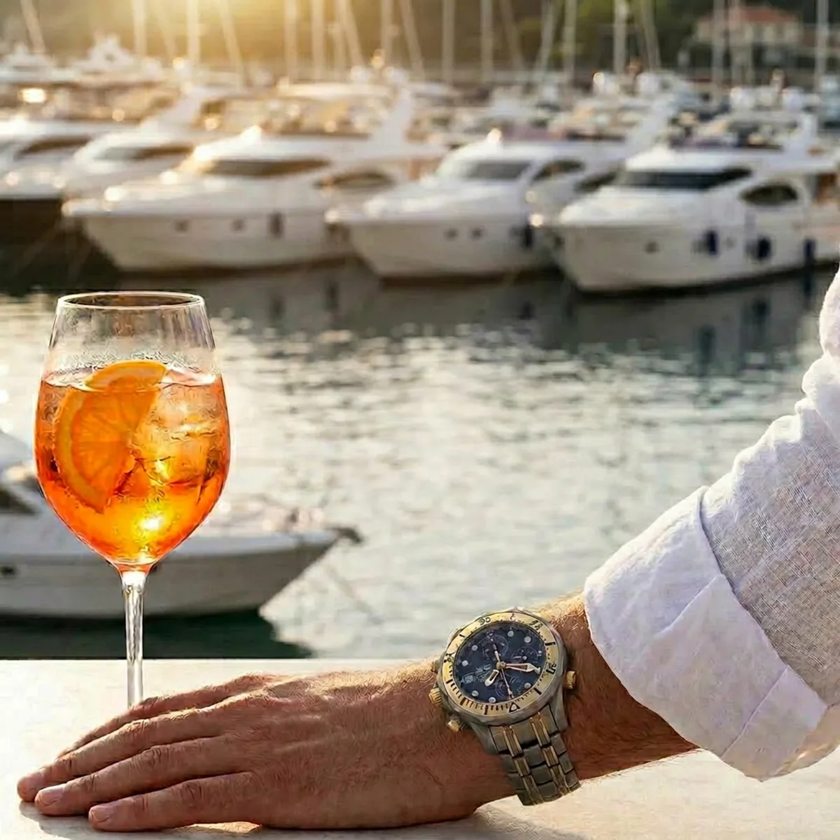 Omega Seamaster Diver 300m Chronograph Titan Gelbgold 22978000 Service 2023 Wristshot