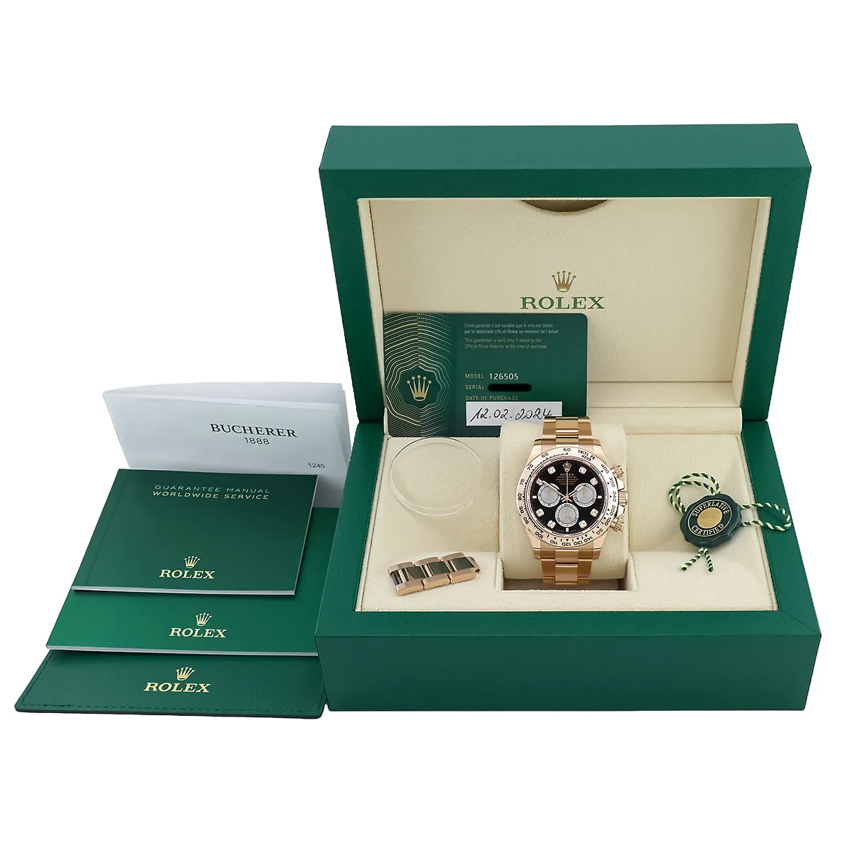 Rolex Cosmograph Daytona Everose-Gold Black 126505 Full Set Accessories