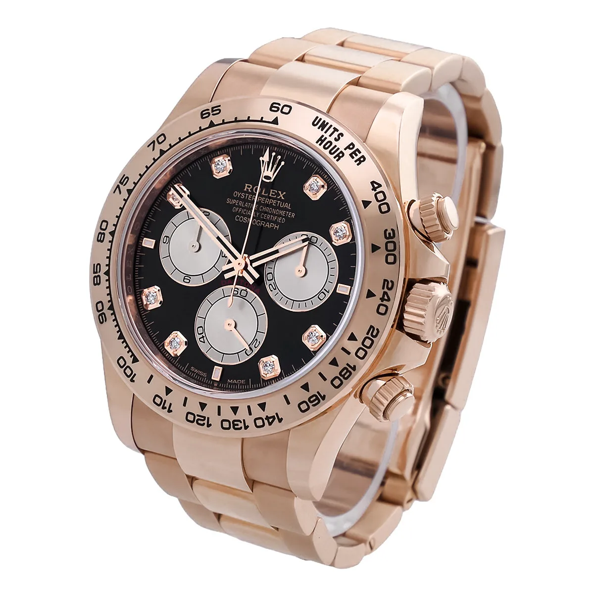 Rolex Cosmograph Daytona Everose-Gold Schwarz 126505 Neu Rechts