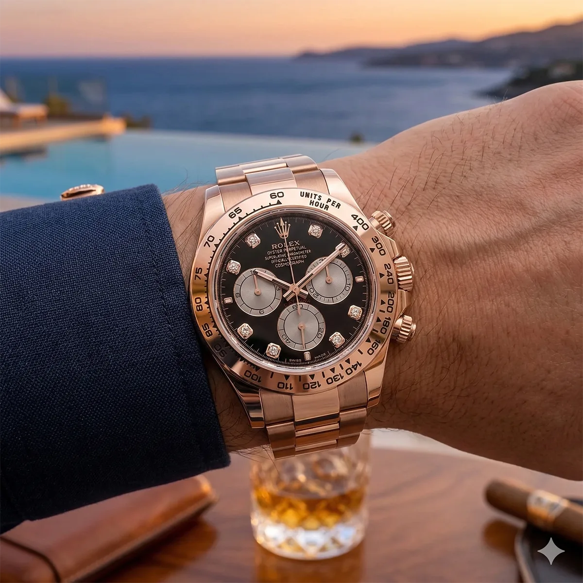 Rolex Cosmograph Daytona Everose-Gold Schwarz 126505 Neu Wristshot