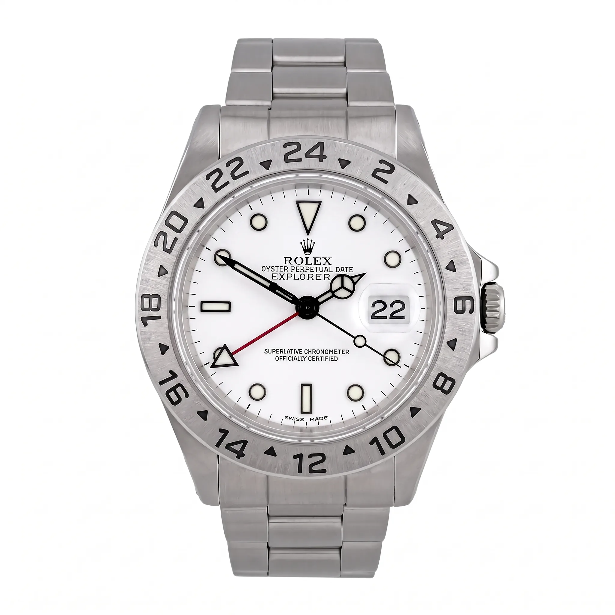 Rolex Explorer II Oystersteel weiß 16570 WEMPE-Service 2026 Frontansicht