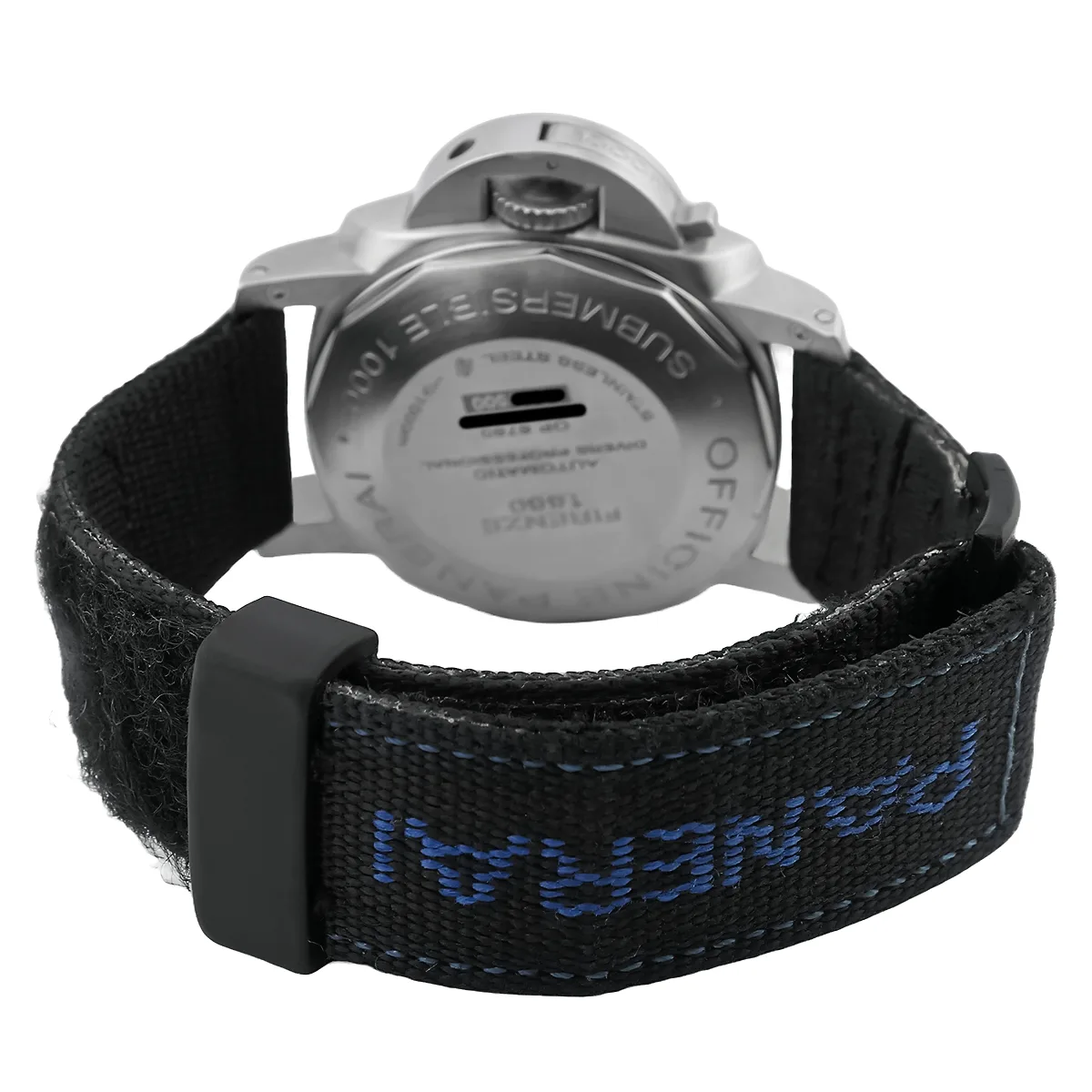 Panerai Luminor 1950 Submersible Edelstahl Schwarz PAM00243 Sehr gut Textilband