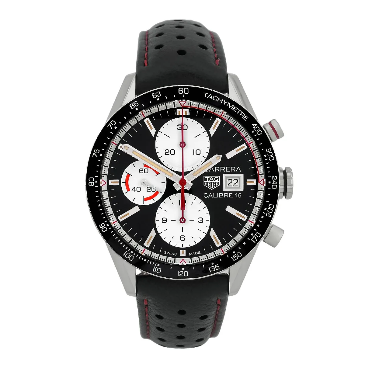 TAG Heuer Carrera Edelstahl schwarz CV201AP.FC6429 sehr gut Front
