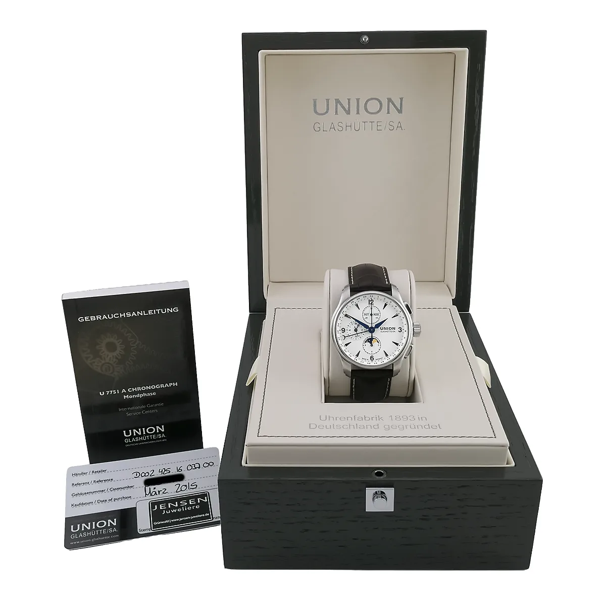 Union Glashütte Belisar Edelstahl Weiß D002.425.16.037.00 Full Set Zubehör