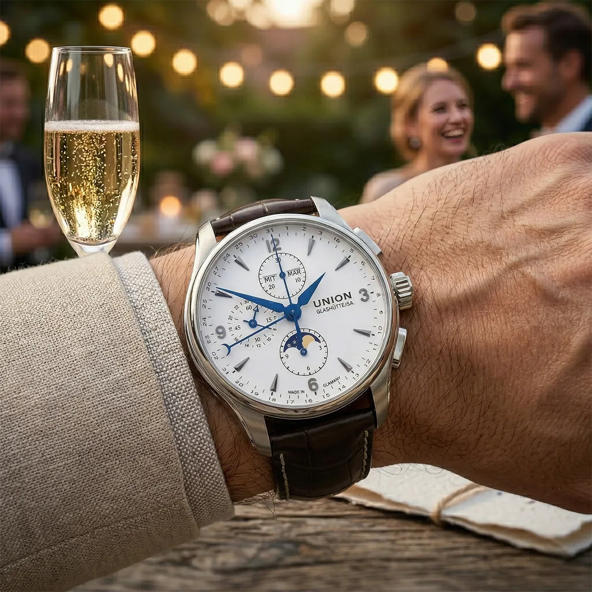 Union Glashütte Belisar Edelstahl Weiß D002.425.16.037.00 Sehr gut Wristshot