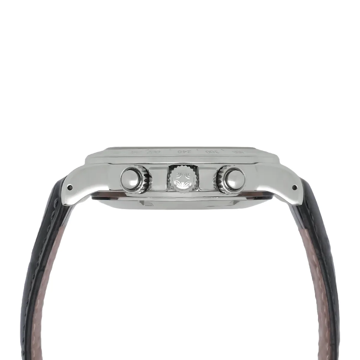 Zenith Rainbow Edelstahl schwarz 02.0350.400 sehr guter Zustand Detailansicht Krone