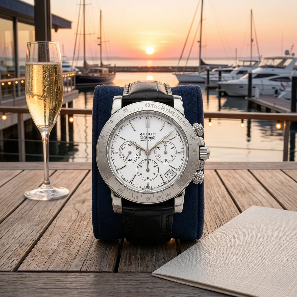 Zenith Rainbow Edelstahl schwarz 02.0350.400 sehr guter Zustand Stillleben