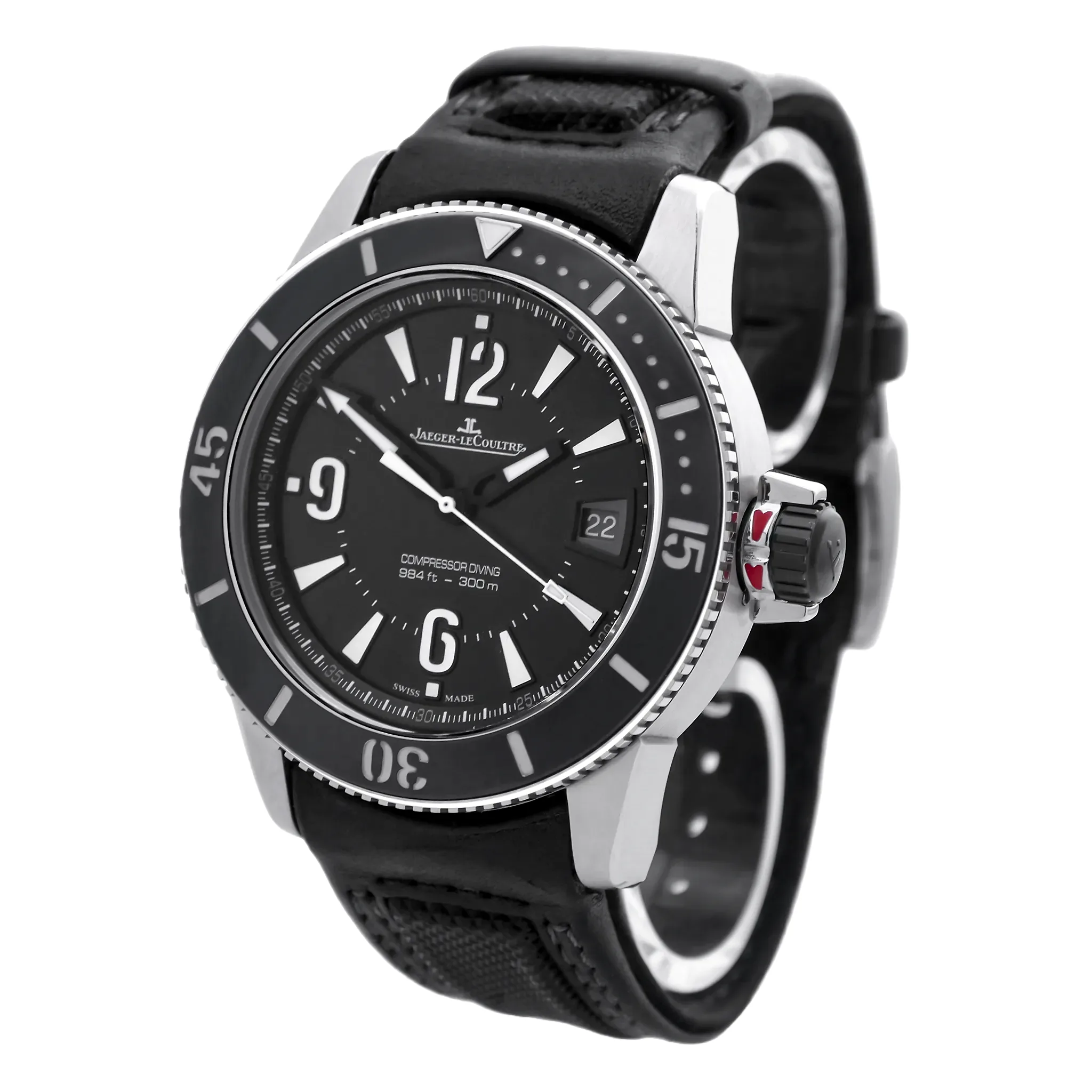 JLC Master Compressor Navy SEALs Edelstahl Q2018470 Sehr gut Rechts