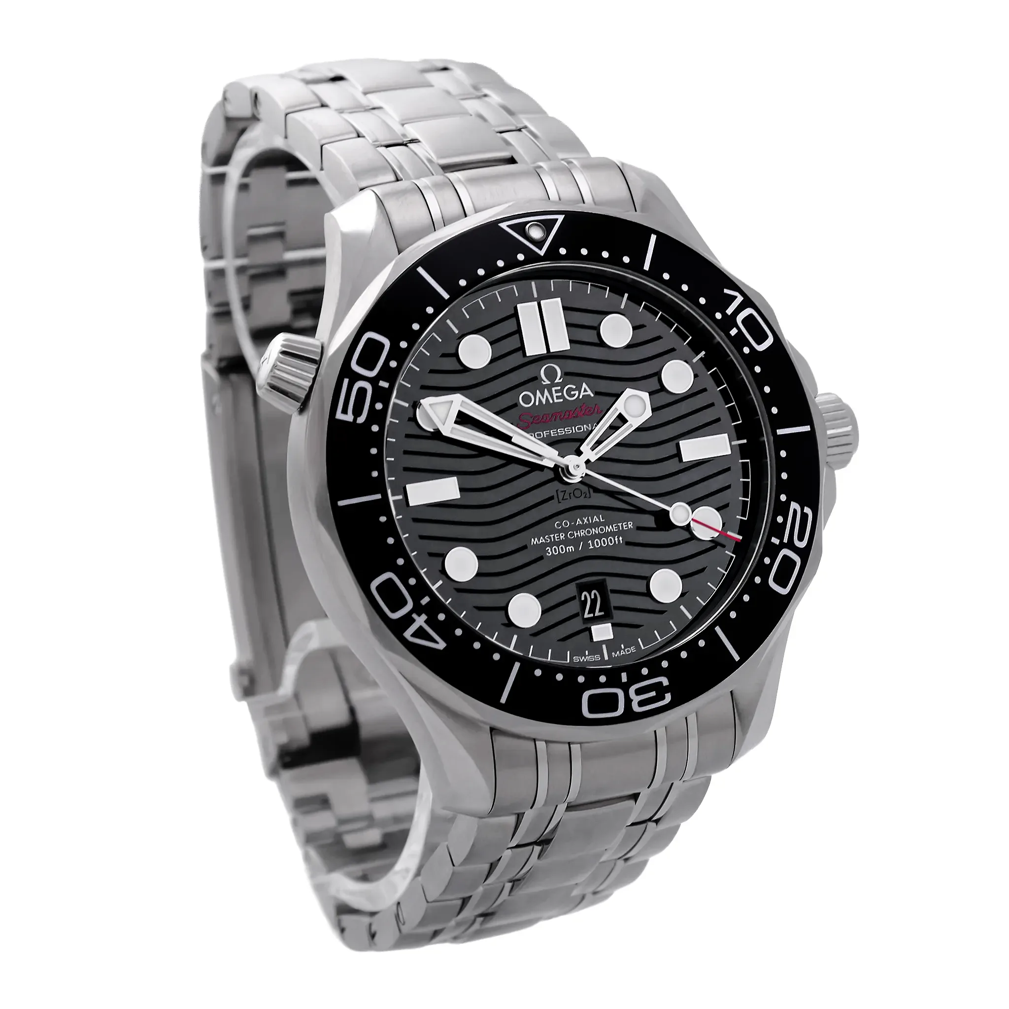Omega Seamaster Diver 300M Edelstahl 210.30.42.20.01.001 Seitenansicht links