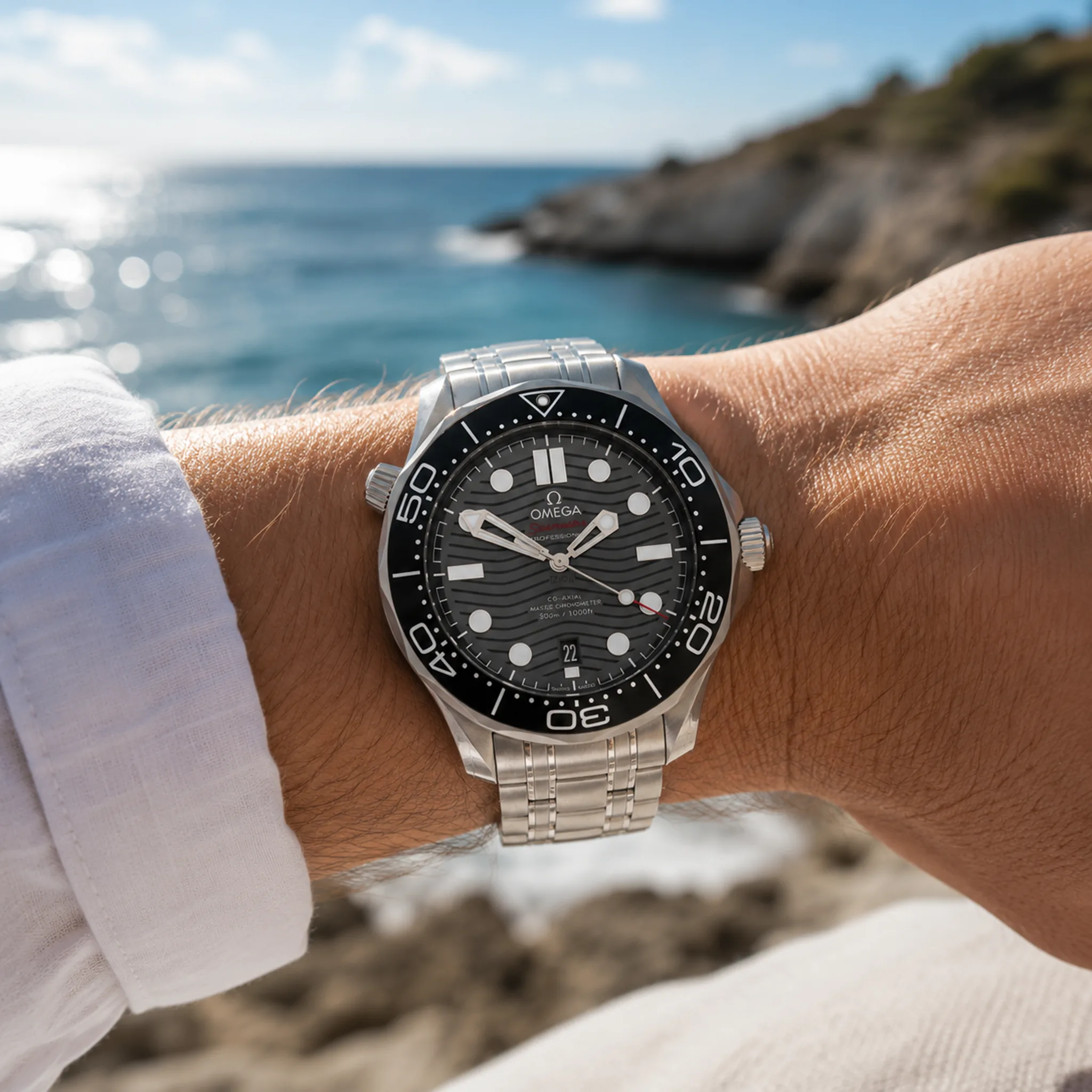 Omega Seamaster Diver 300M Edelstahl 210.30.42.20.01.001 Wristshot