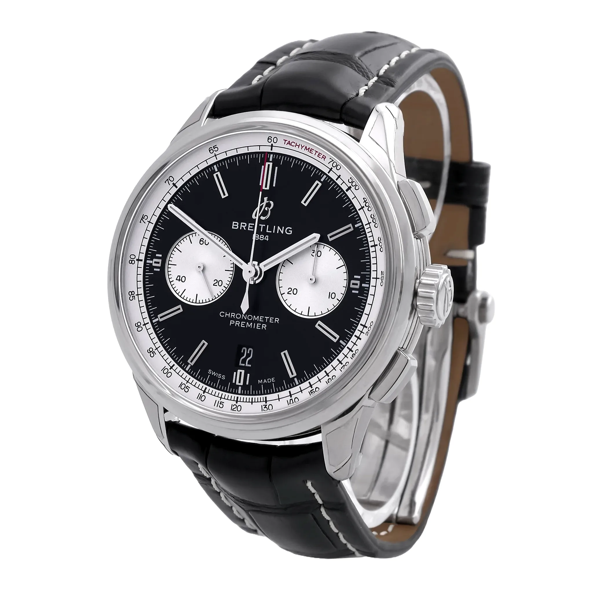 Breitling Premier B01 Chronograph 42 Edelstahl AB0118371B1P2 neuwertig Seitenansicht rechts