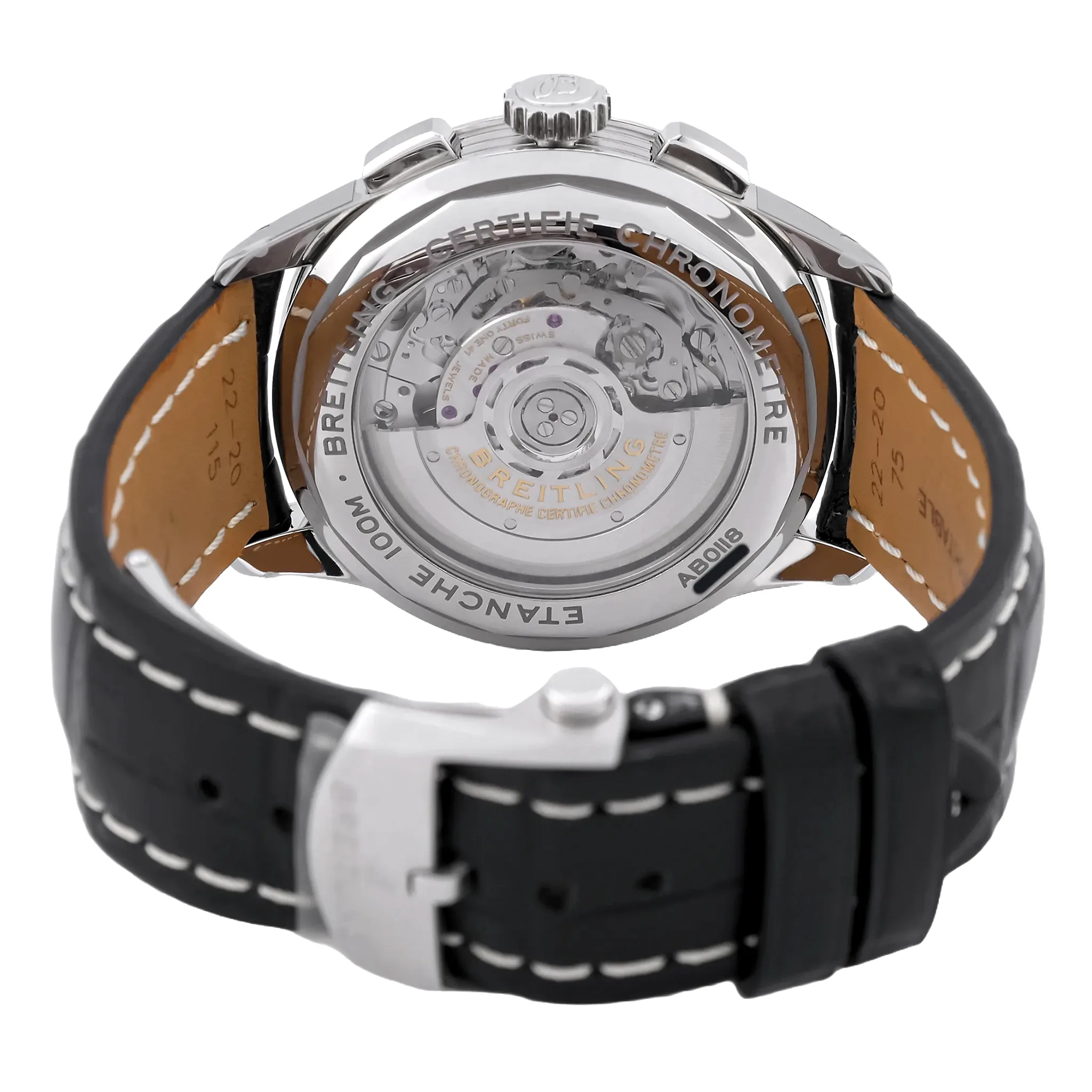 Breitling Premier B01 Chronograph 42 Edelstahl AB0118371B1P2 Sichtboden mit Kaliber 01