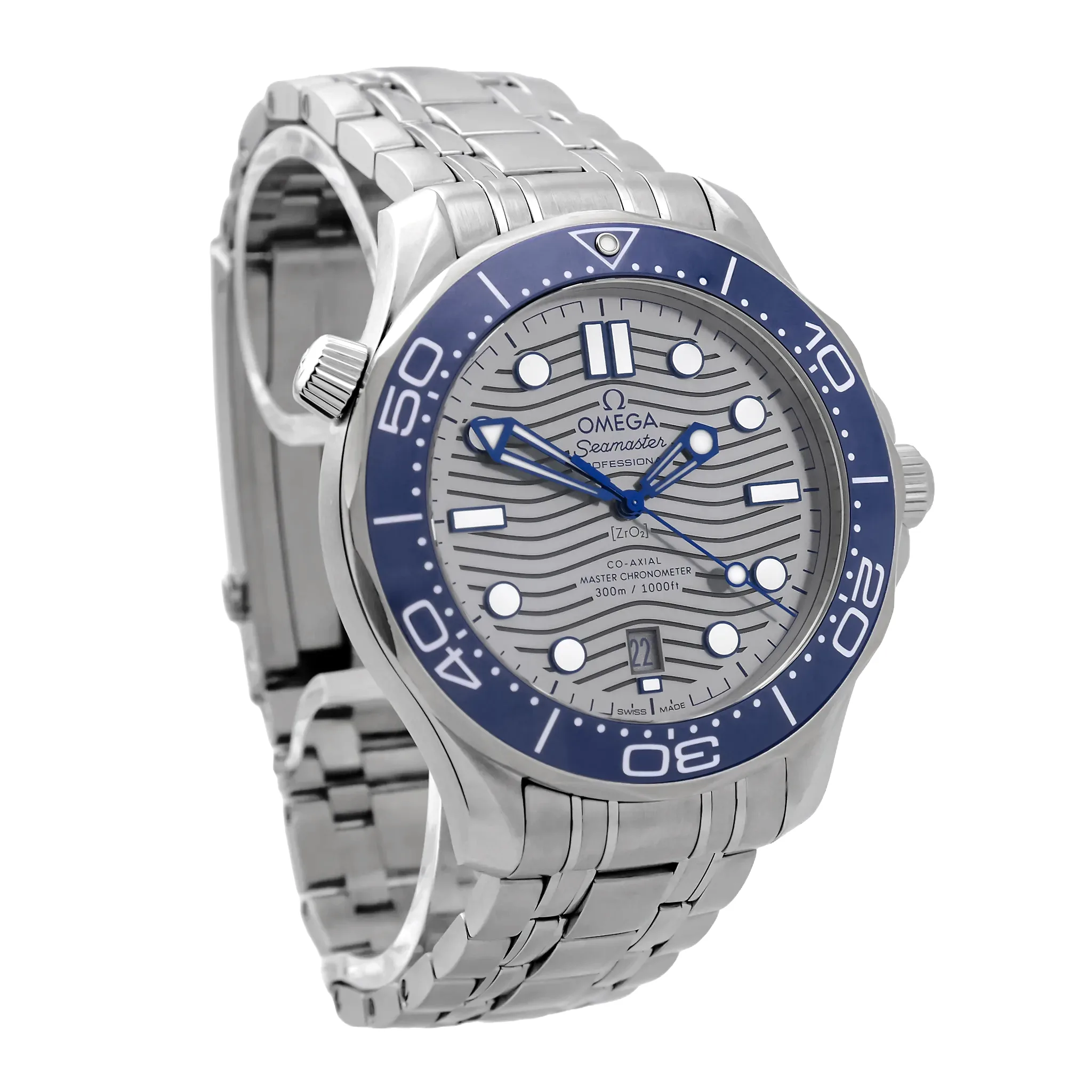 OMEGA Seamaster Diver 300M Edelstahlgehäuse 210.30.42.20.06.001 sehr guter Zustand Seitenansicht links