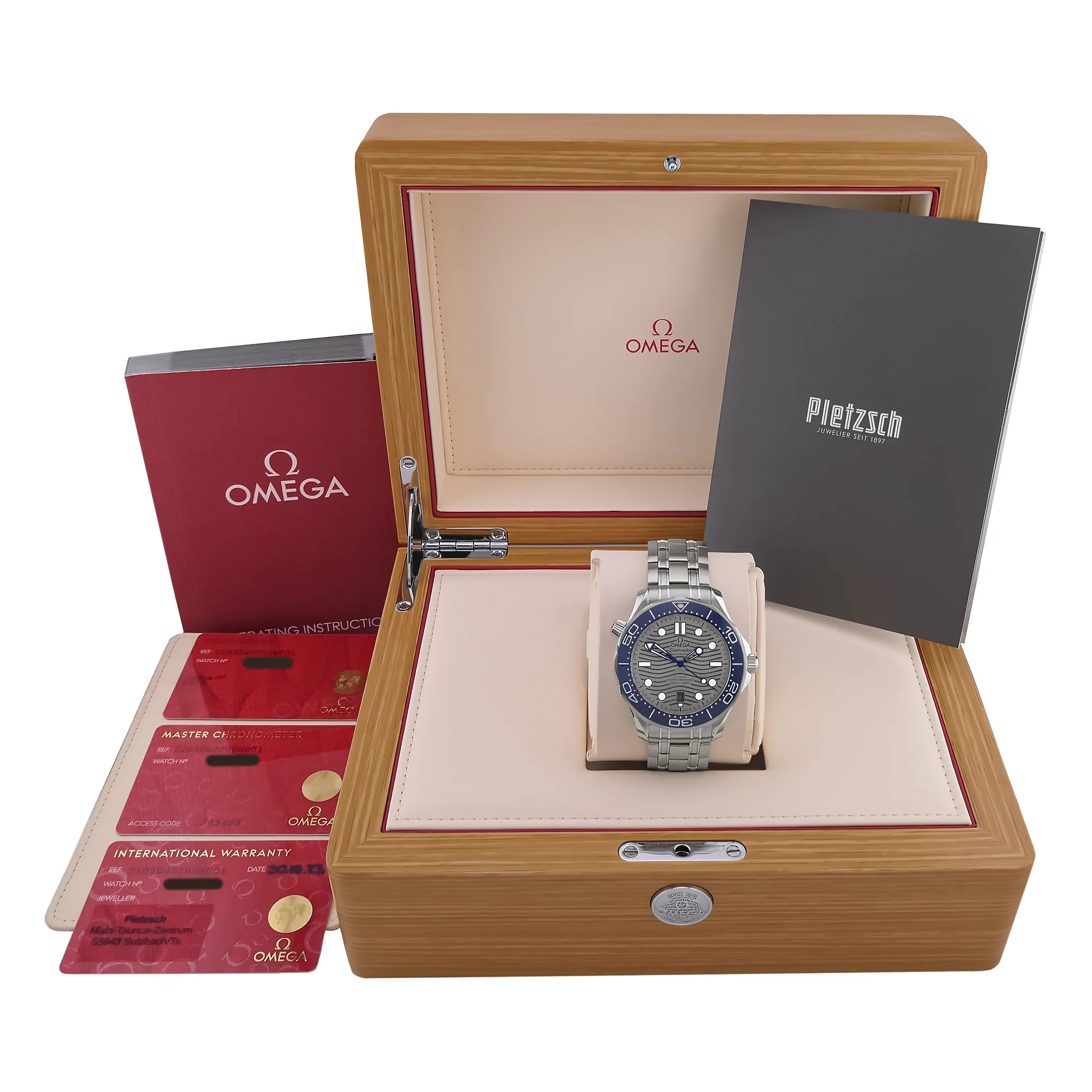 OMEGA Seamaster Diver 300M Full Set 210.30.42.20.06.001 Box und Papiere Zubehör