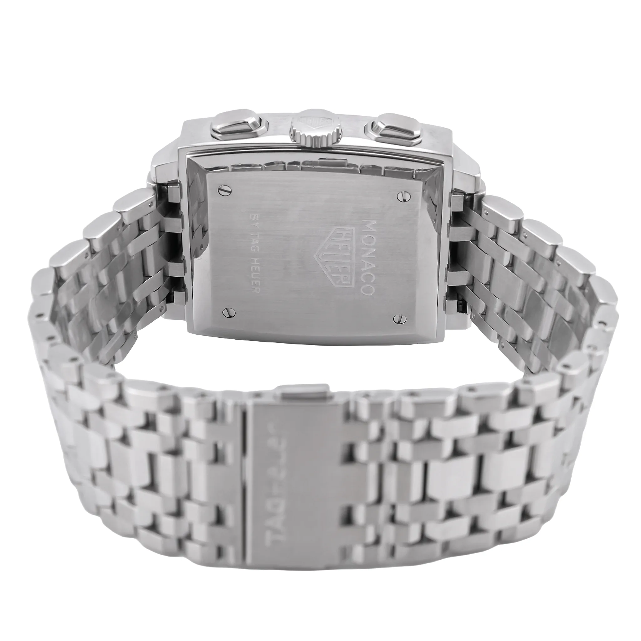 TAG Heuer Monaco Edelstahl CS2111 sehr guter Zustand verschraubter Gehäuseboden