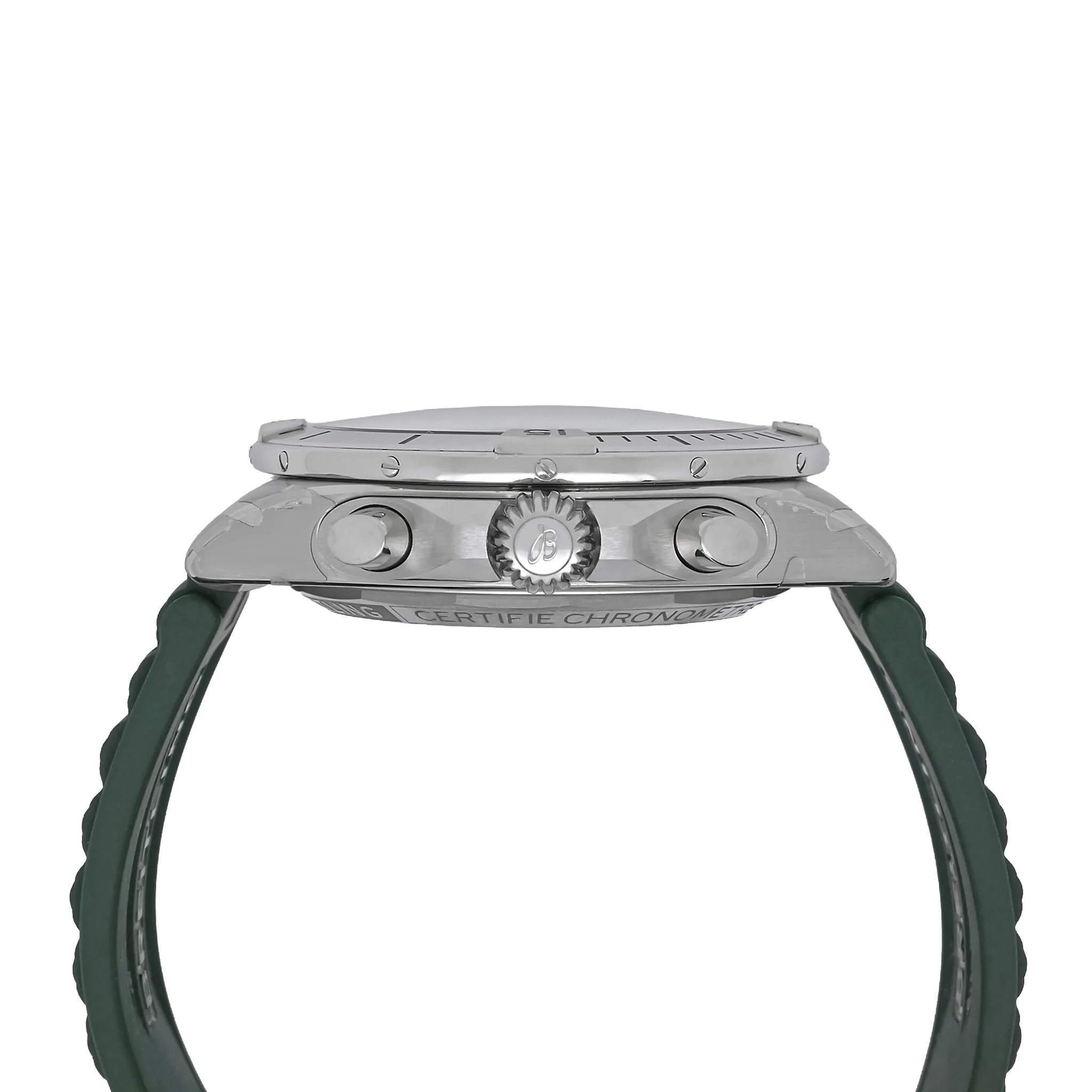 Breitling Chronomat B01 42 Grün AB0134101L2S1, verschraubte Krone im Detail