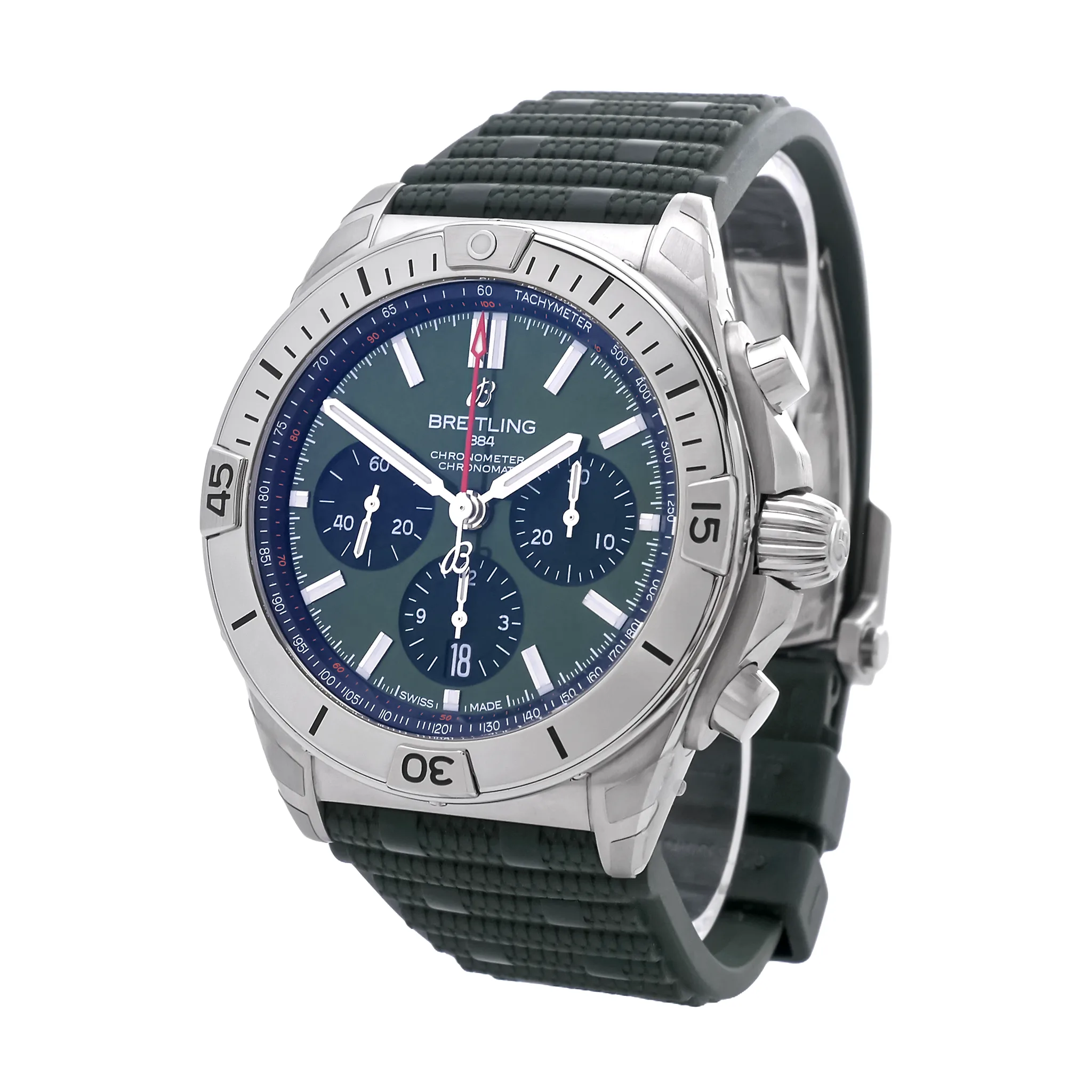Breitling Chronomat B01 42 Grün AB0134101L2S1, Seitenansicht rechts