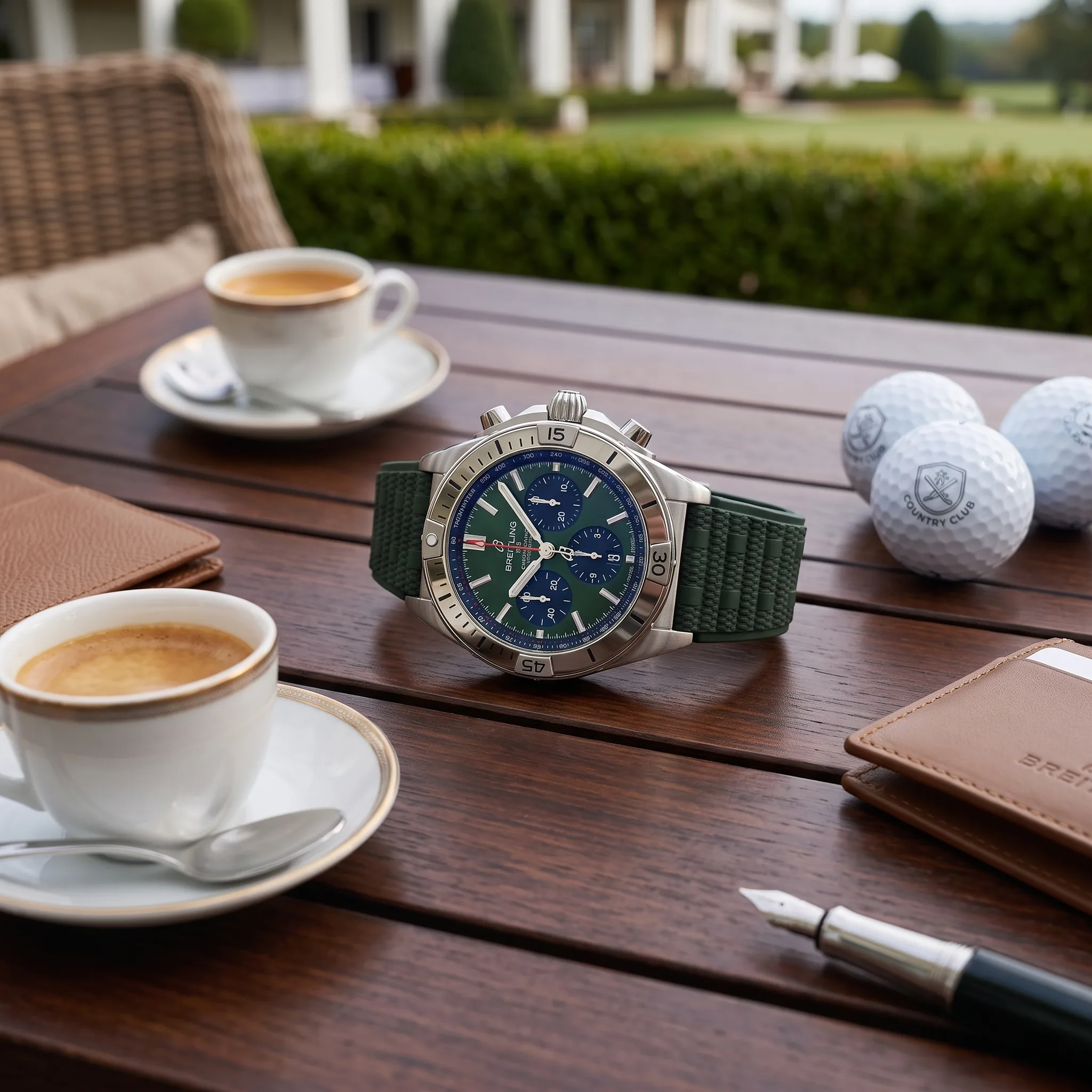 Breitling Chronomat B01 42 Grün AB0134101L2S1, Stillleben