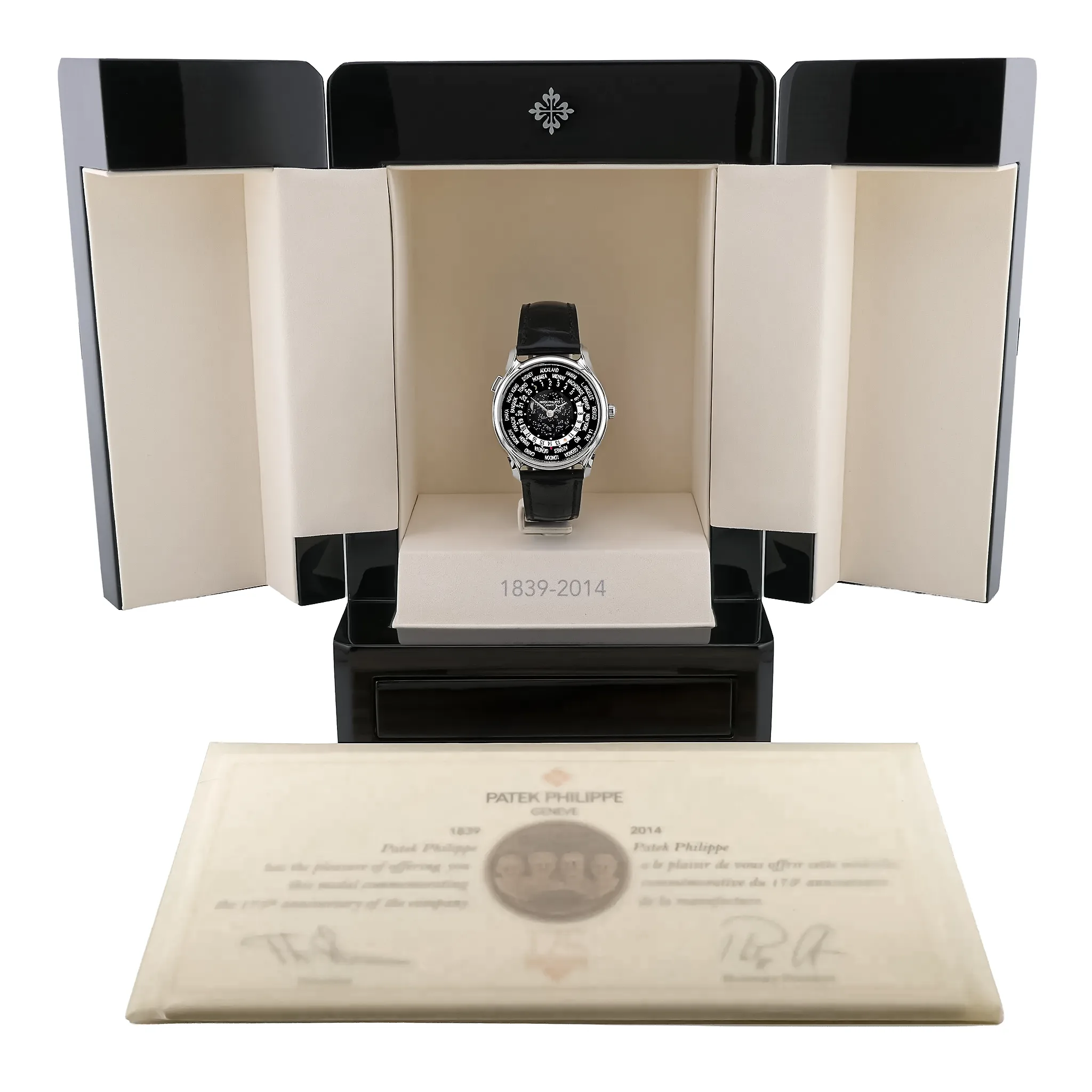 Patek Philippe World Time Moon 5575G-001, Weißgold, Box mit Münze
