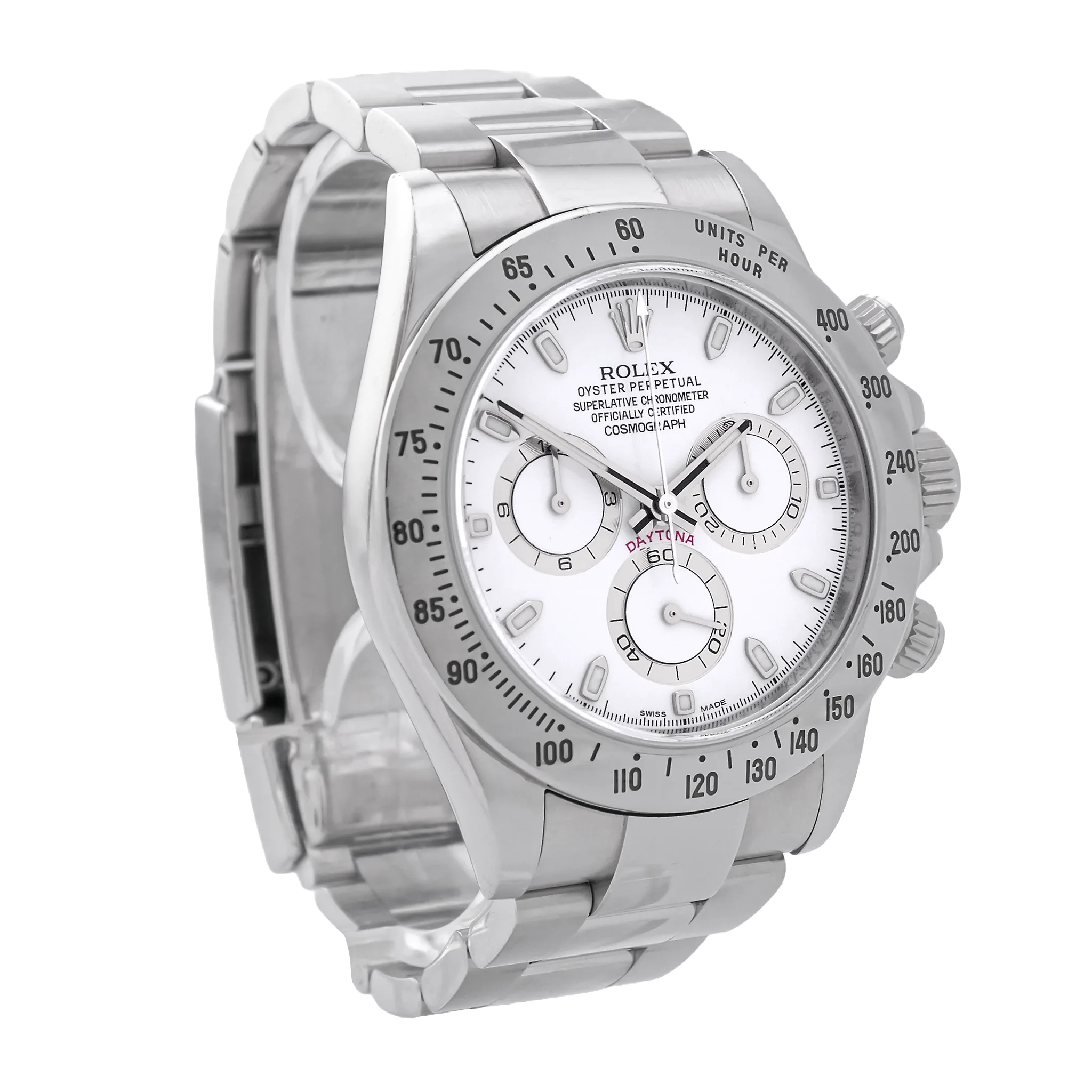 Rolex Cosmograph Daytona Edelstahl 116520 Seitenansicht links
